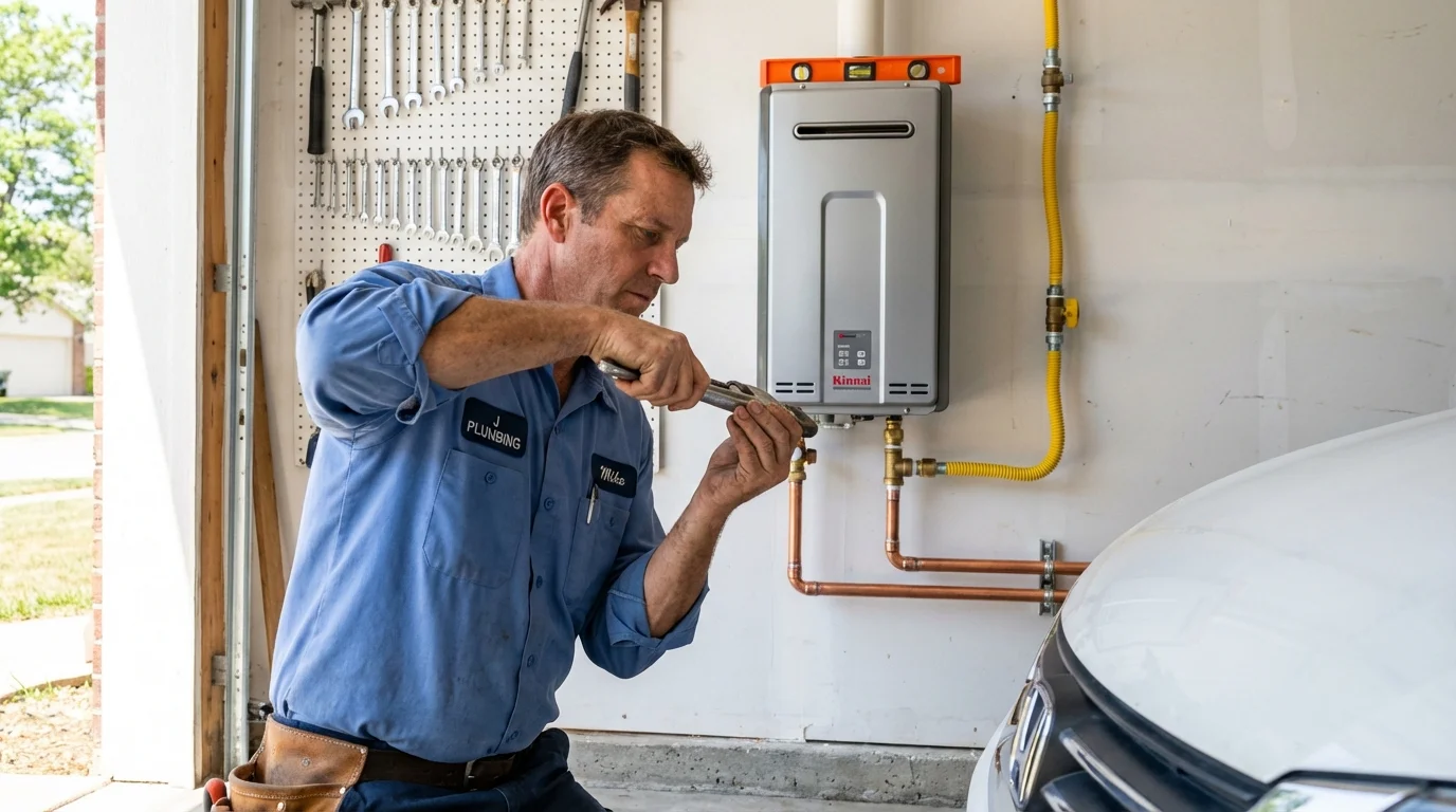 Tankless water heater installation by a Johns Plumbing LLC plumber in Pittsburg
